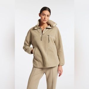 VARLEY Women's Daniel Fleece Sweater Pullover Size XS $158 Oversize Fit Half Zip